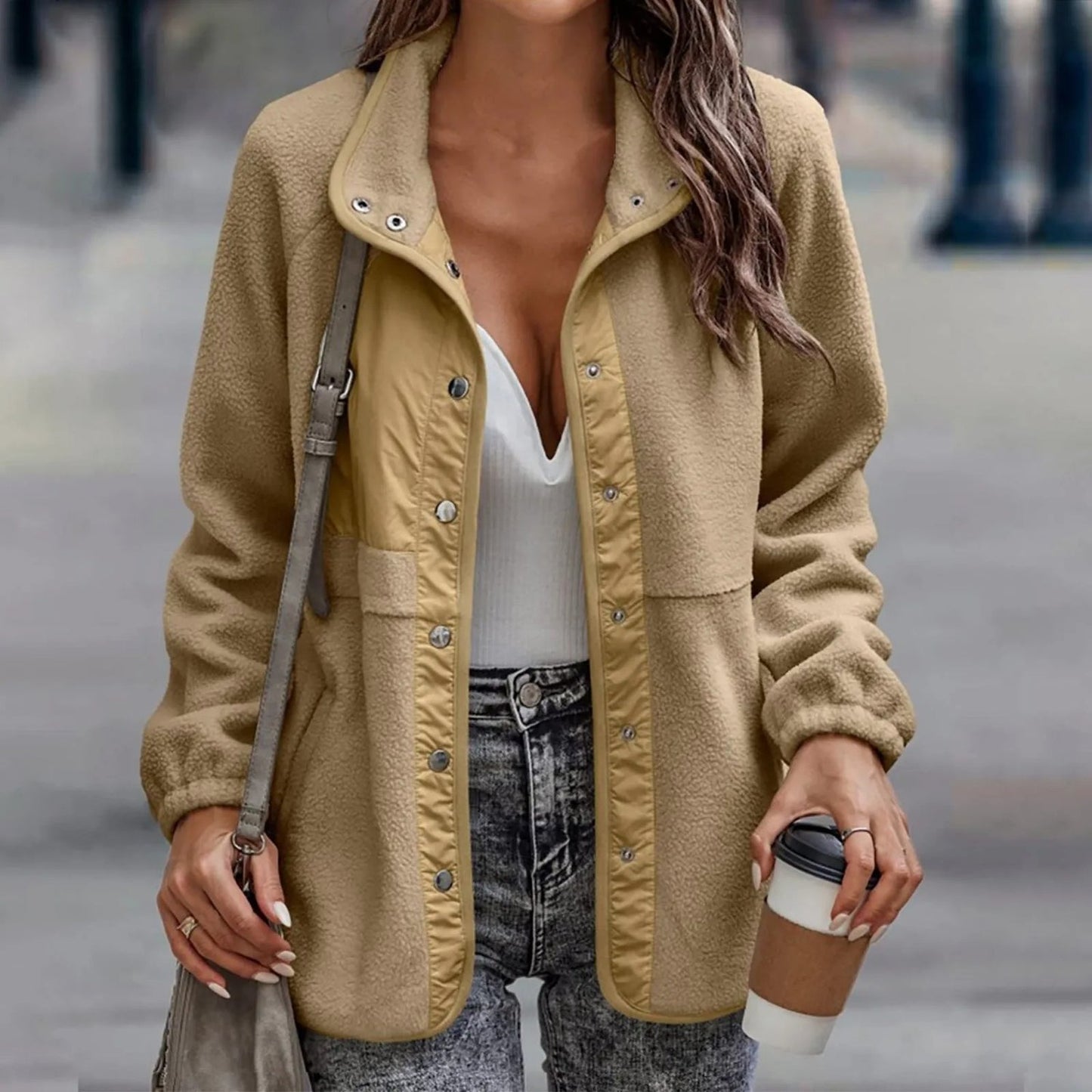 Fleece Button Front Jacket