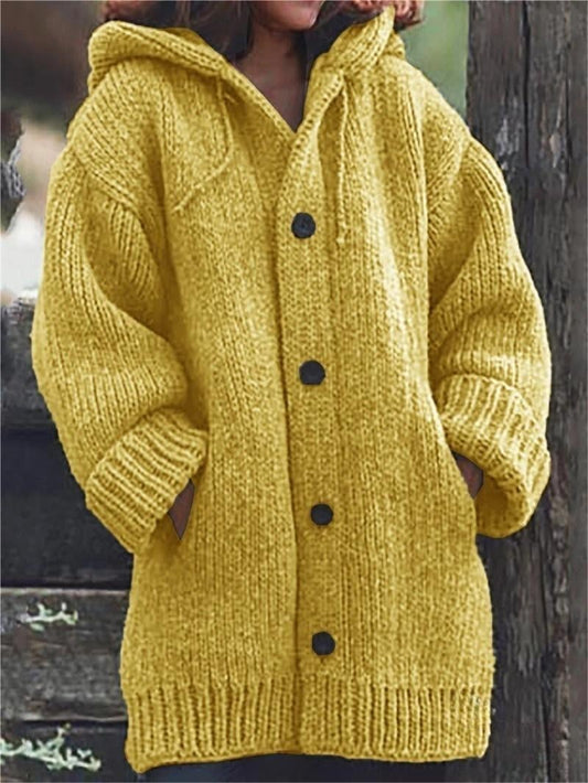 Women’s Knitted Hooded Sweater Coat