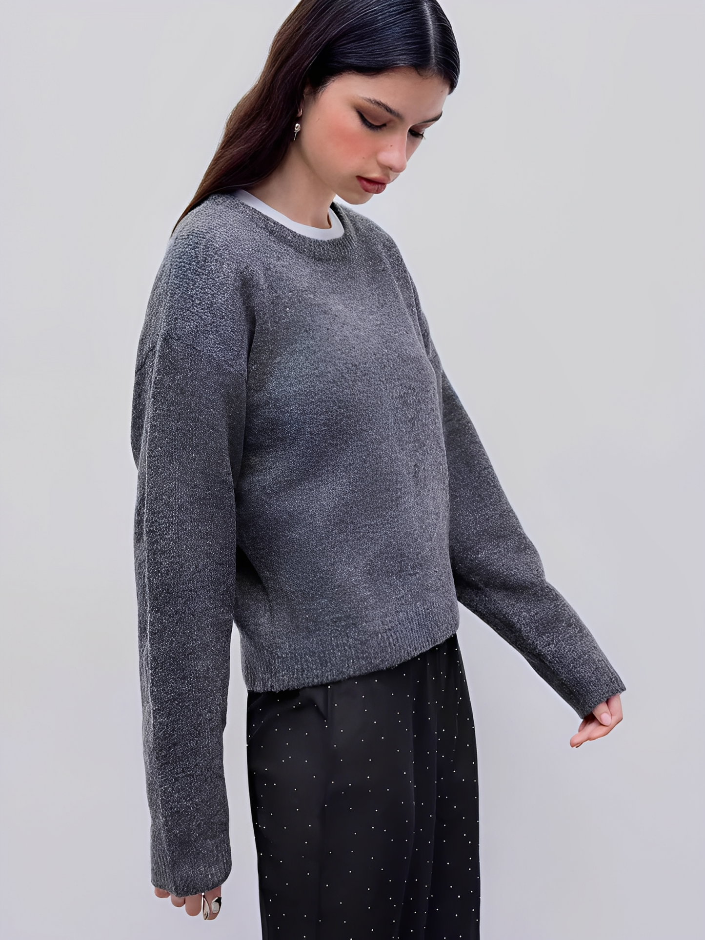 Crew Neck Knit Sweater for Women