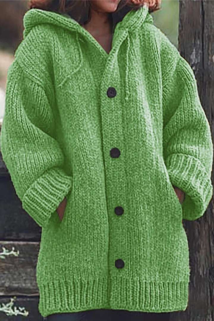 Women’s Knitted Hooded Sweater Coat