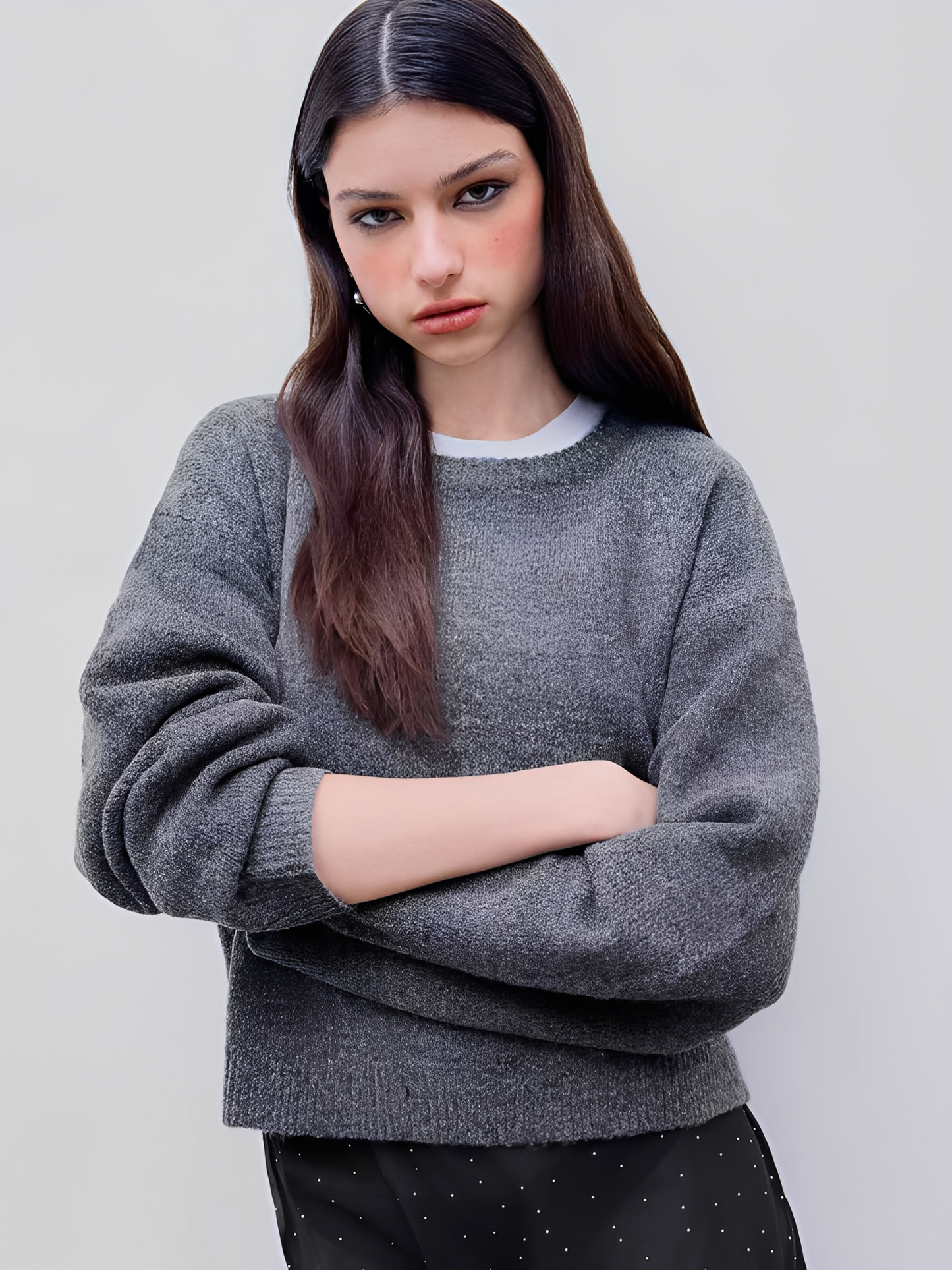 Crew Neck Knit Sweater for Women