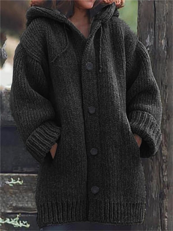 Women’s Knitted Hooded Sweater Coat