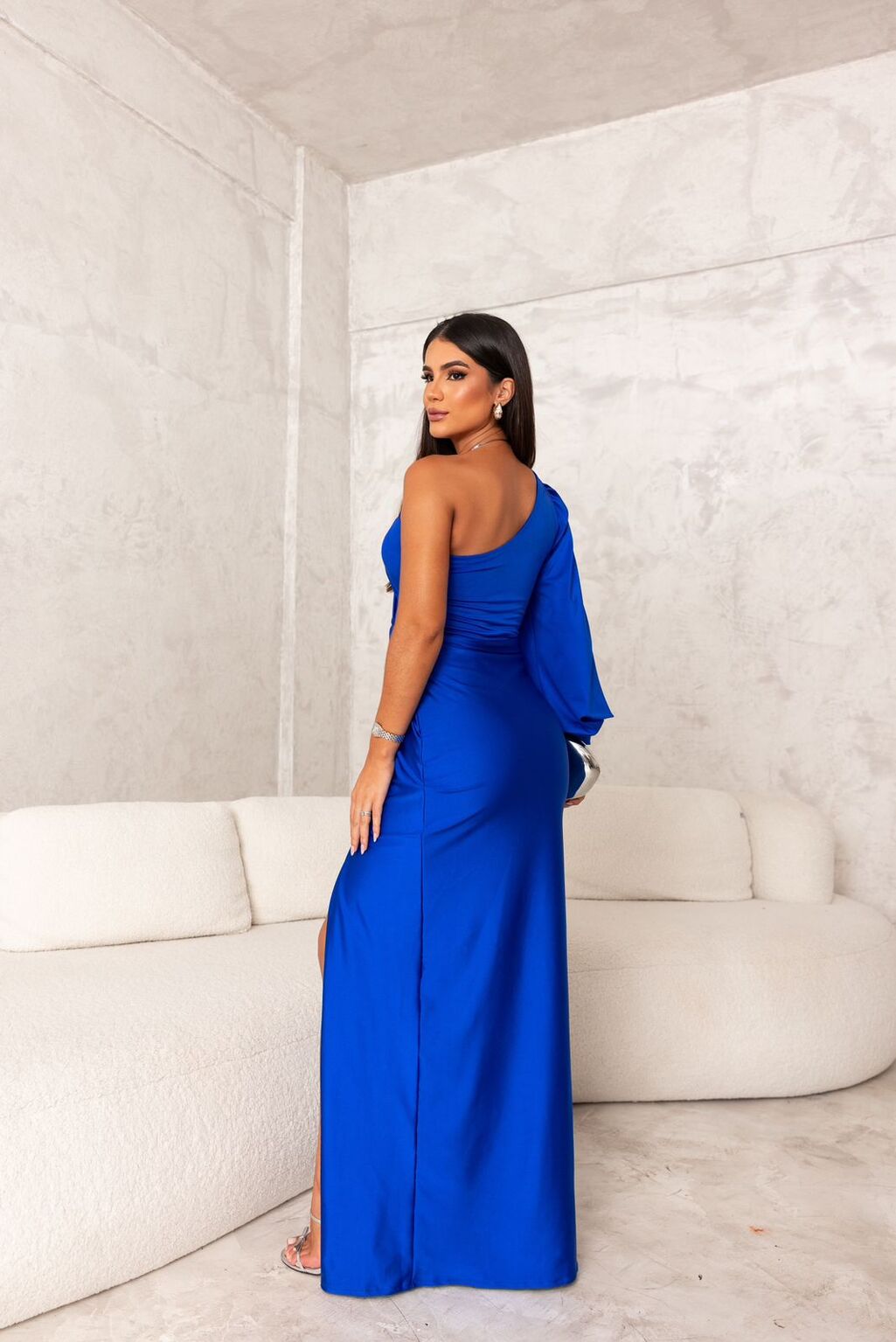 Satin One Shoulder Dress
