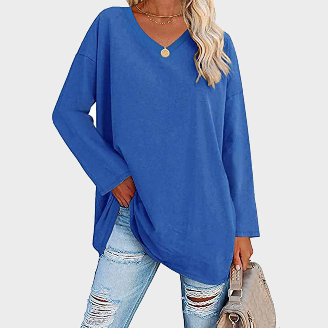 Oversized V-Neck Tunic Top
