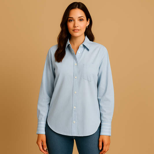 Light Blue Striped Oversized Shirt