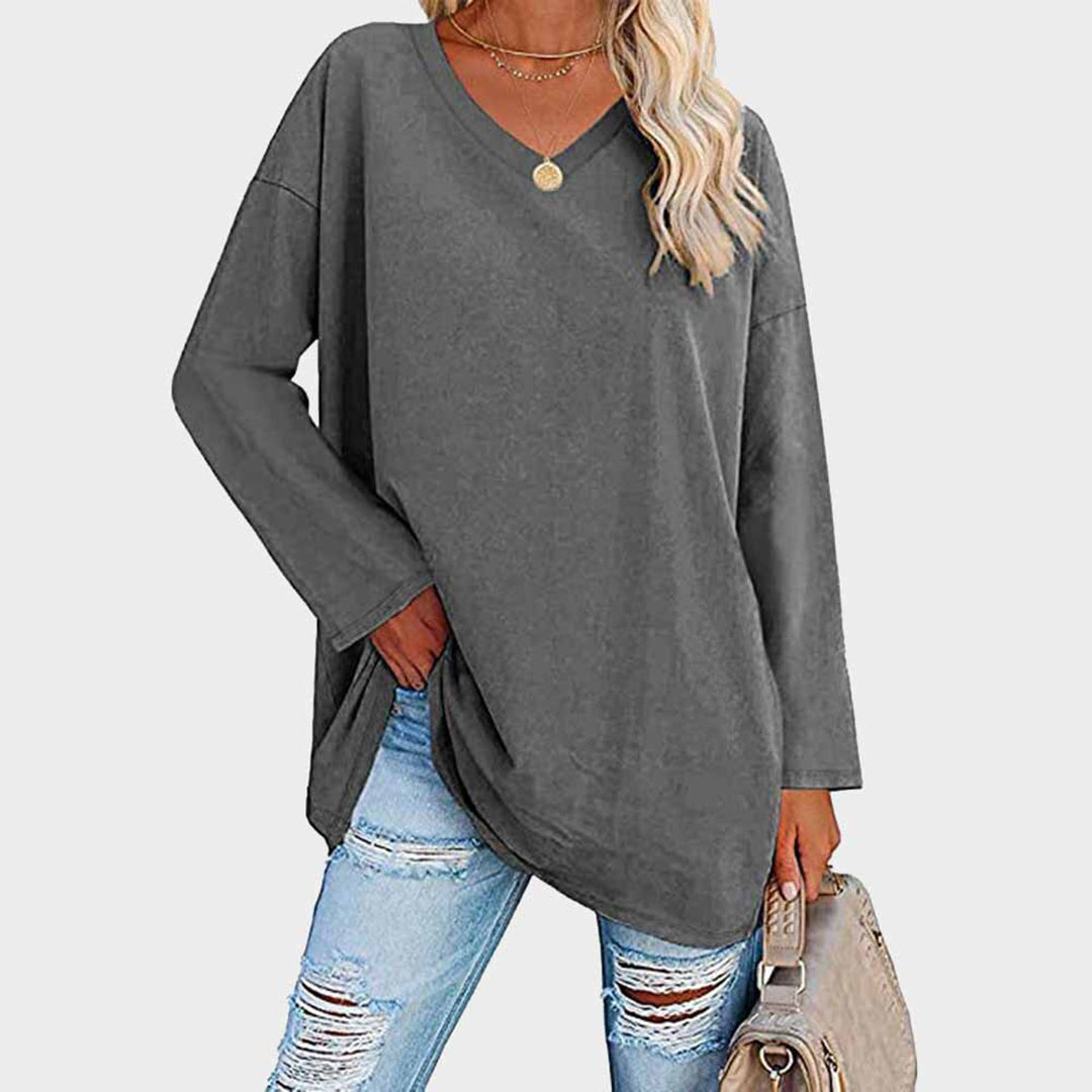 Oversized V-Neck Tunic Top