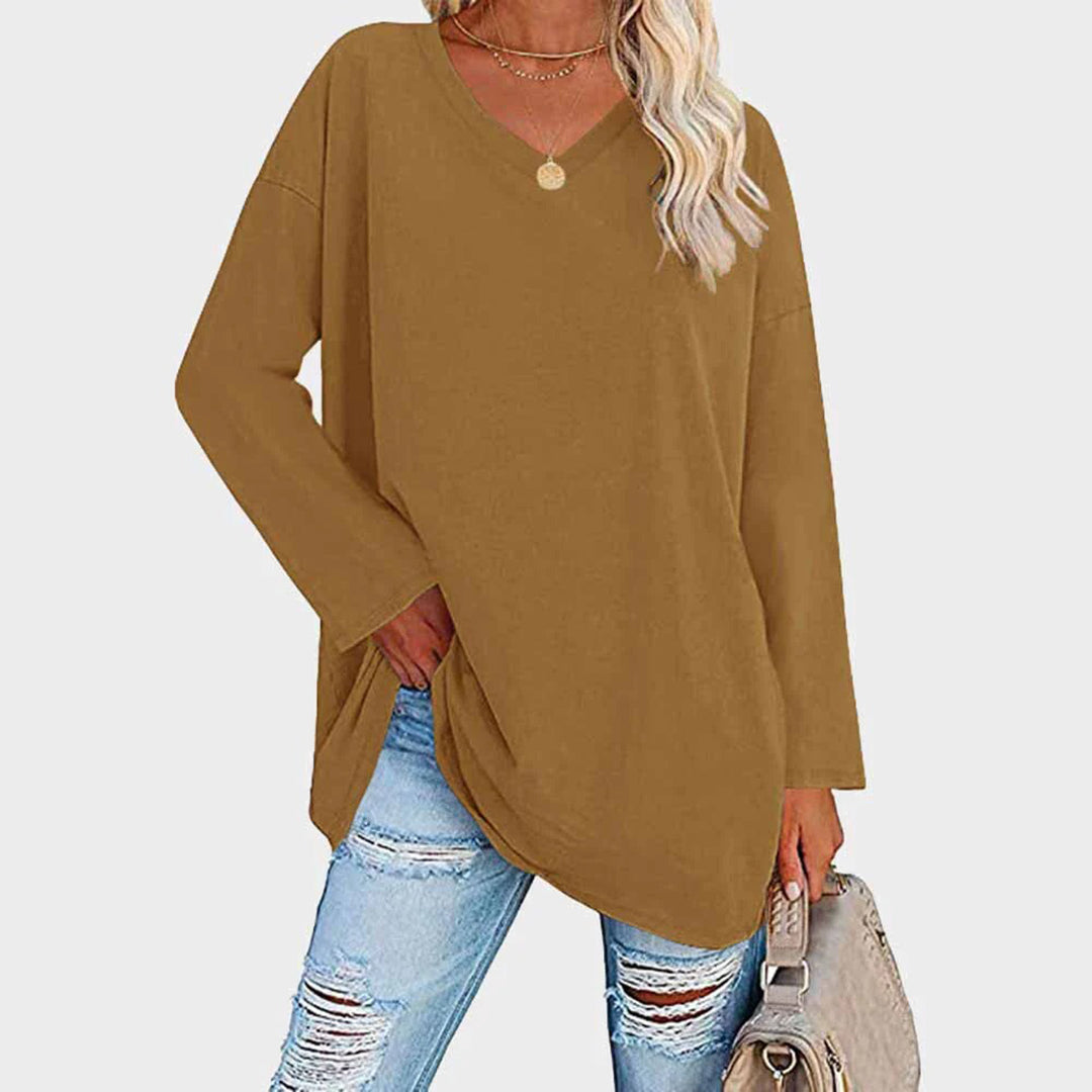 Oversized V-Neck Tunic Top