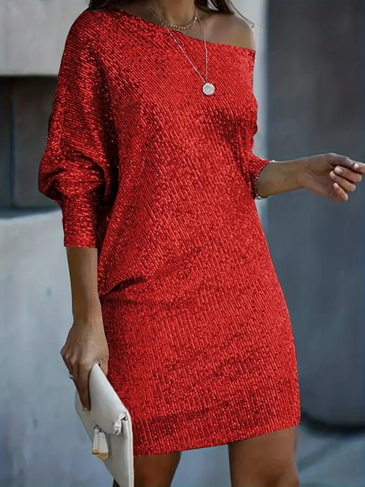 Off-Shoulder Knit Dress