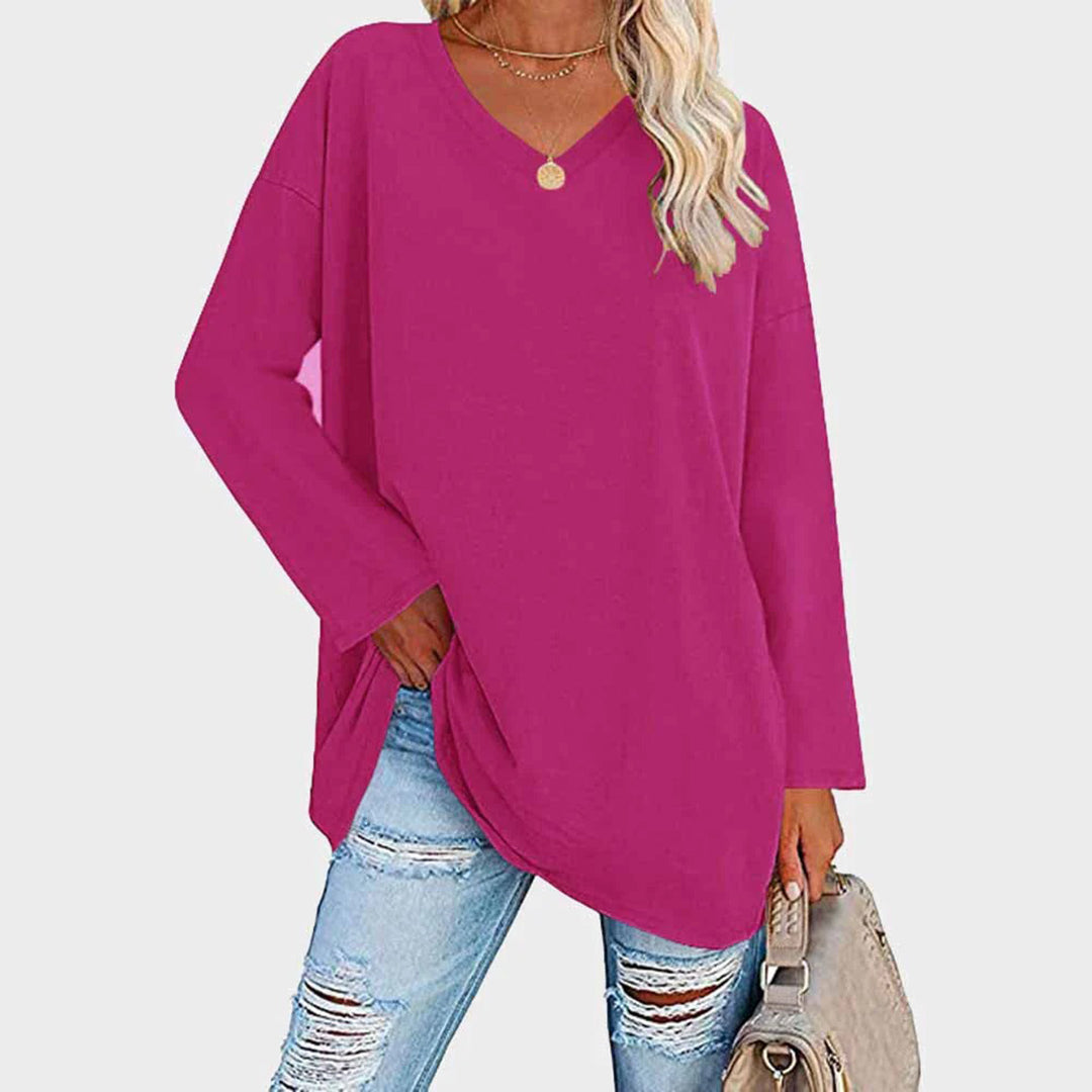 Oversized V-Neck Tunic Top
