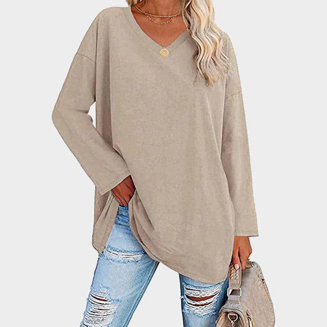 Oversized V-Neck Tunic Top