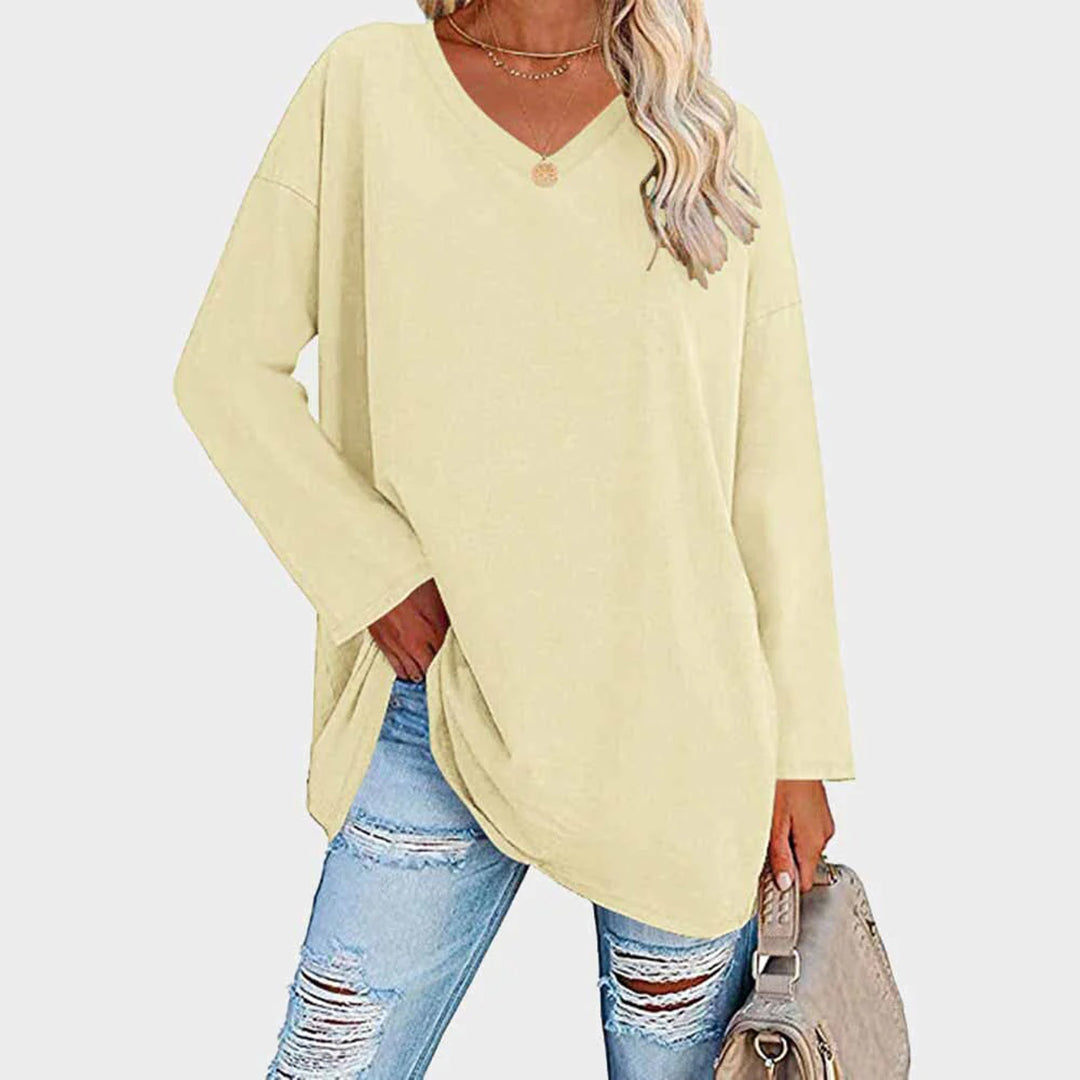 Oversized V-Neck Tunic Top