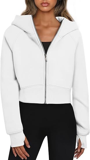 Cropped Zip Up Hoodie Jacket