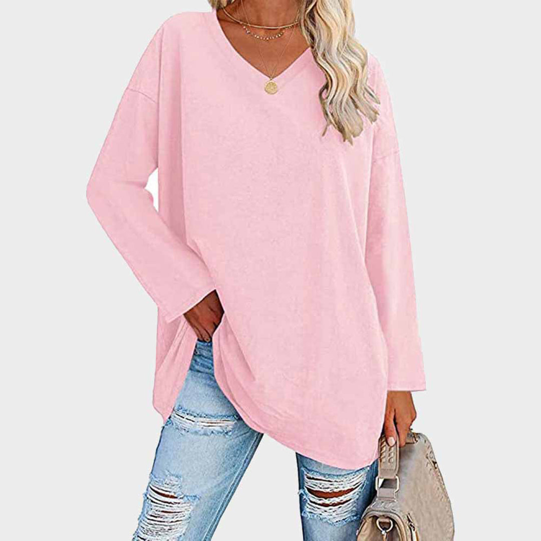 Oversized V-Neck Tunic Top