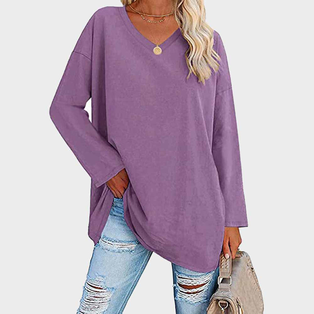 Oversized V-Neck Tunic Top