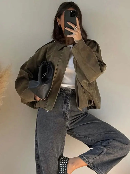 Suede Overshirt Jacket