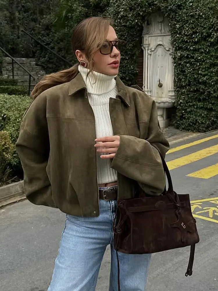 Suede Overshirt Jacket
