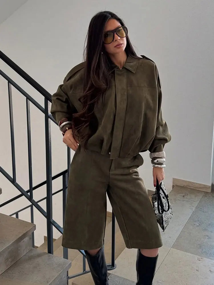 Suede Overshirt Jacket