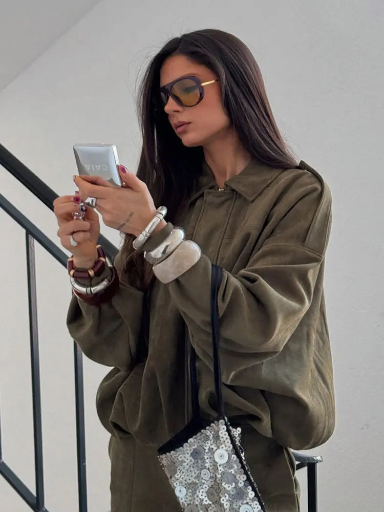 Suede Overshirt Jacket