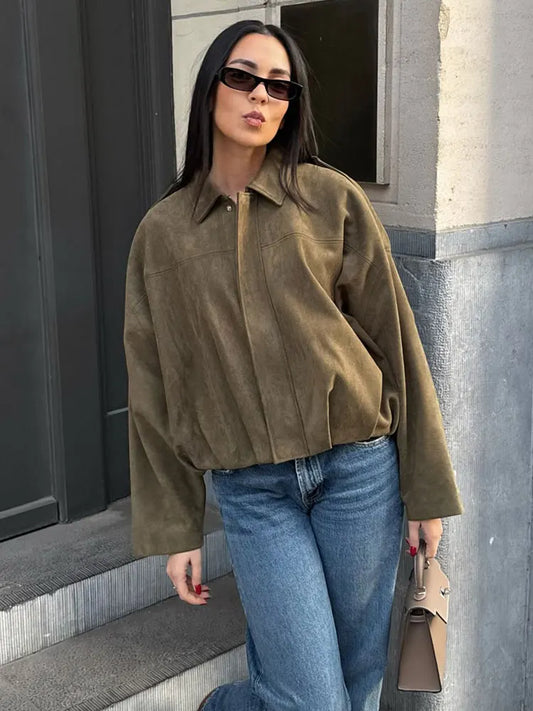 Suede Overshirt Jacket