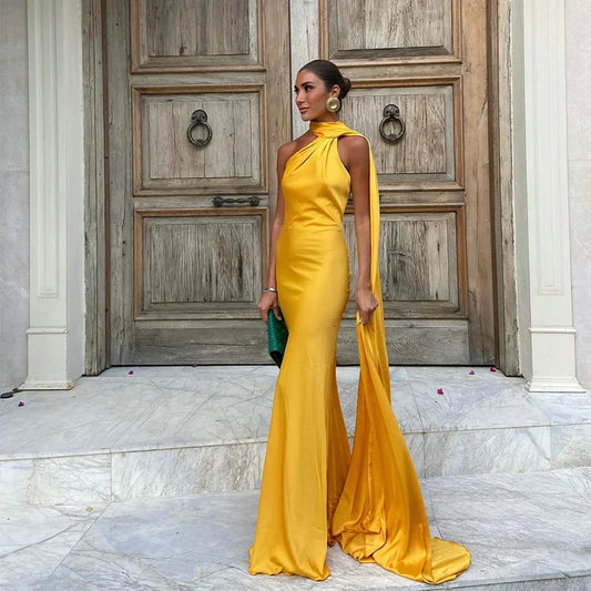 Satin Halter Gown