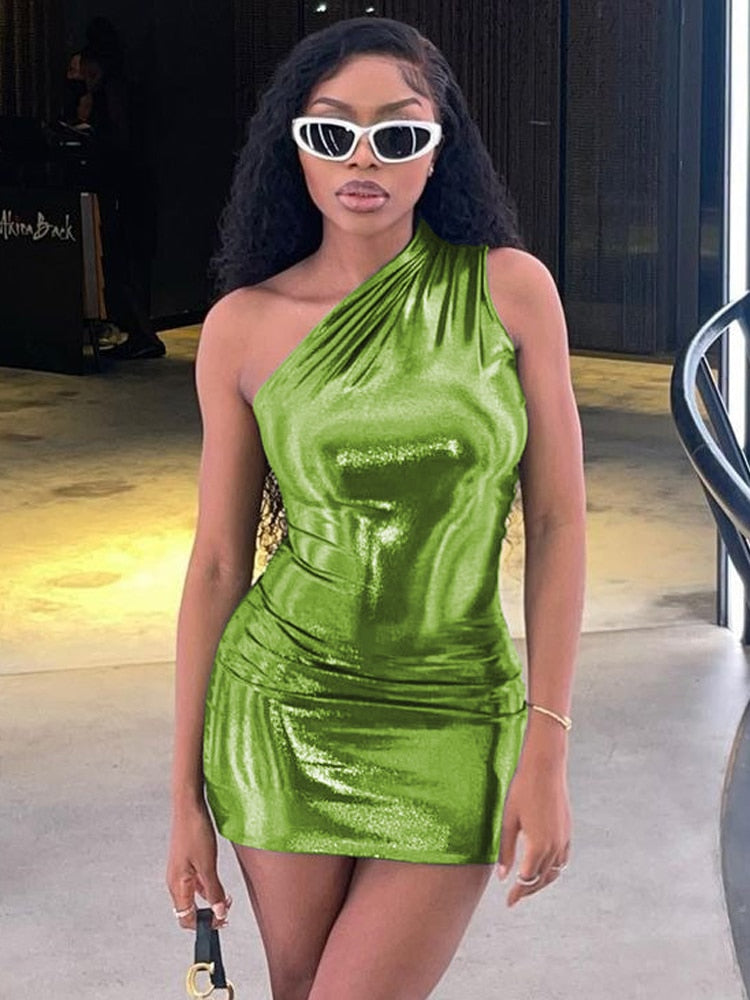 One Shoulder Bodycon Mini Dress