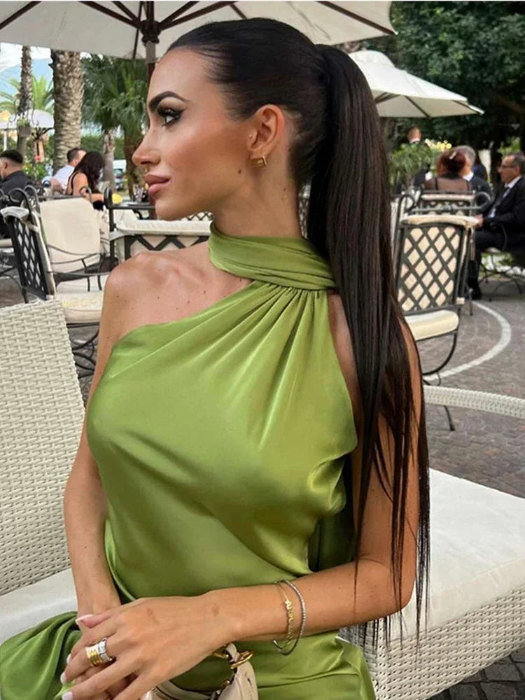 Satin Halter Gown