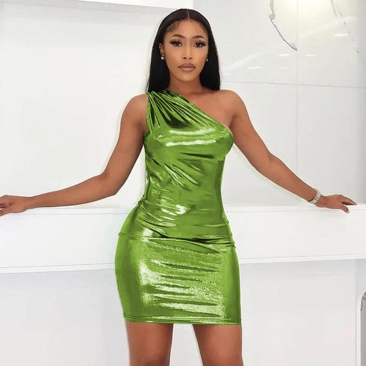 One Shoulder Bodycon Mini Dress