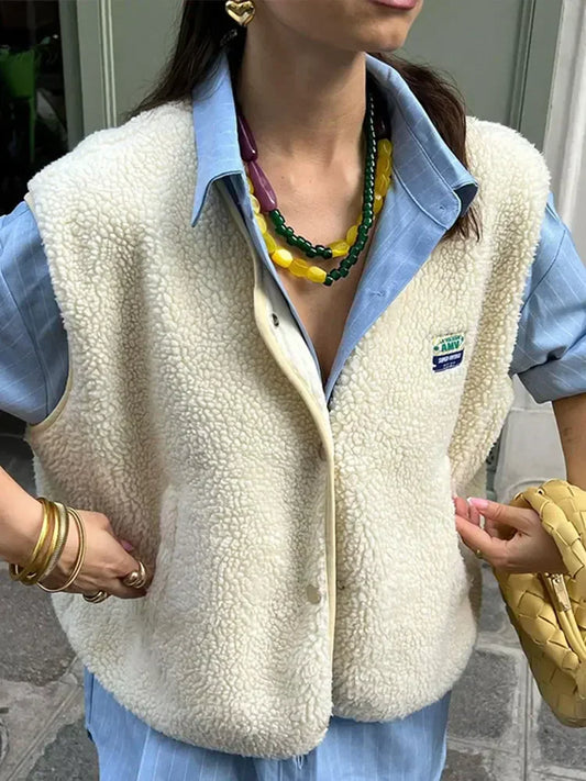 Fleece Button-Front Vest