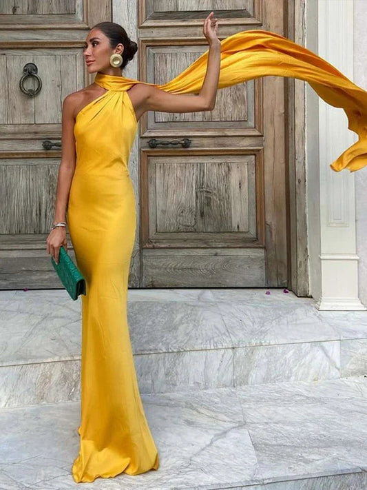 Satin Halter Gown