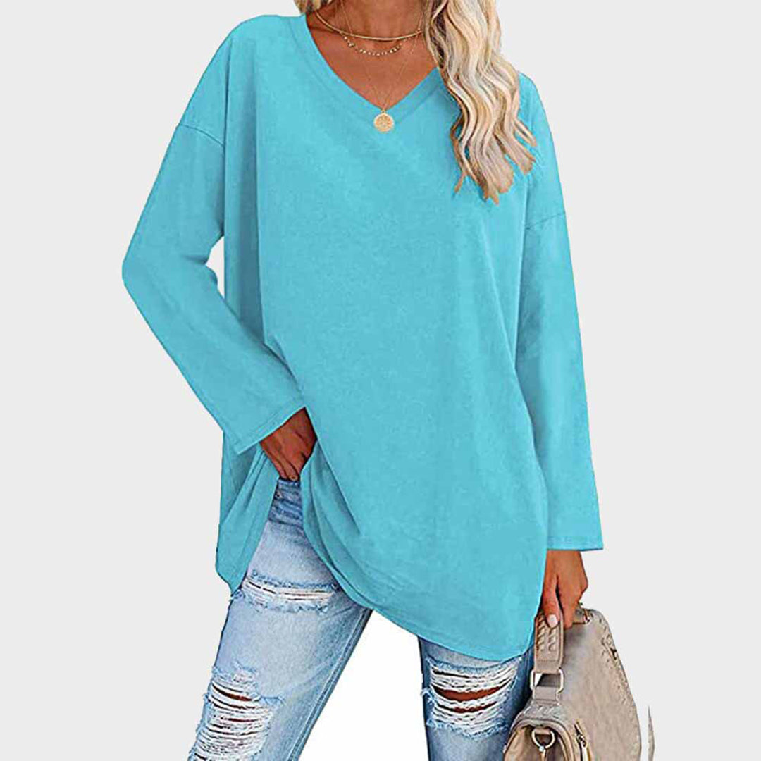 Oversized V-Neck Tunic Top