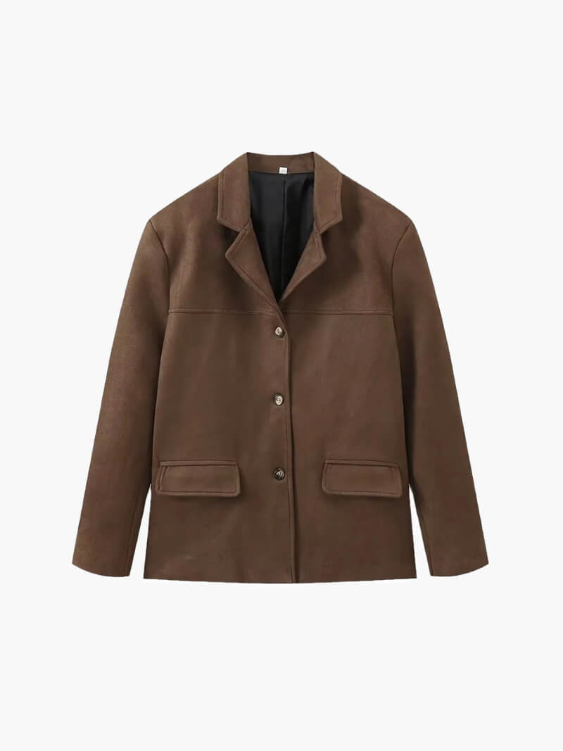 Suede Button Blazer