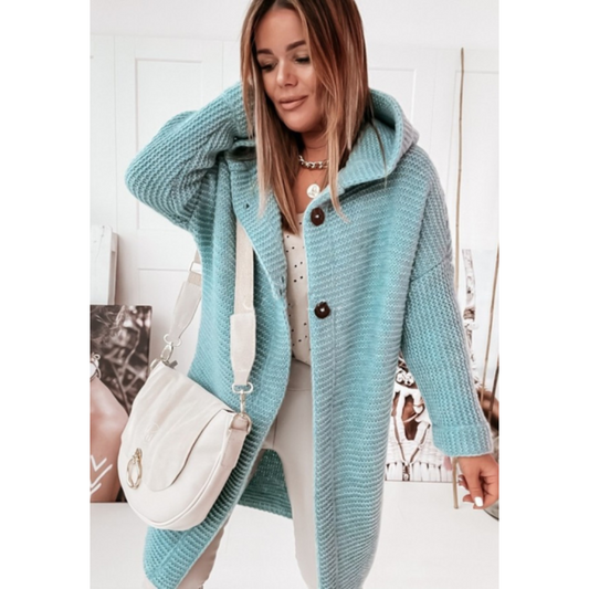 Cozy Hooded Knit Cardigan Coat