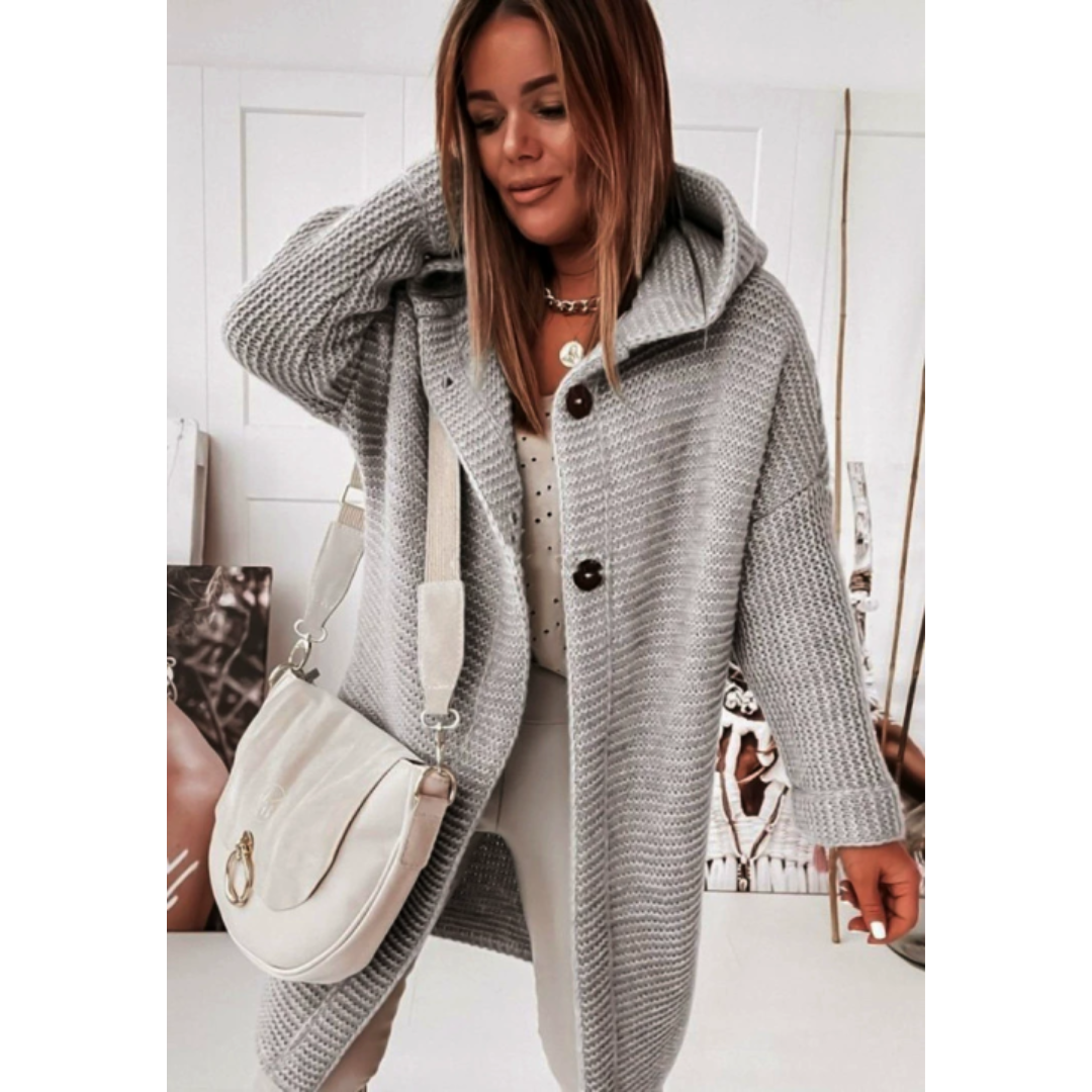 Cozy Hooded Knit Cardigan Coat