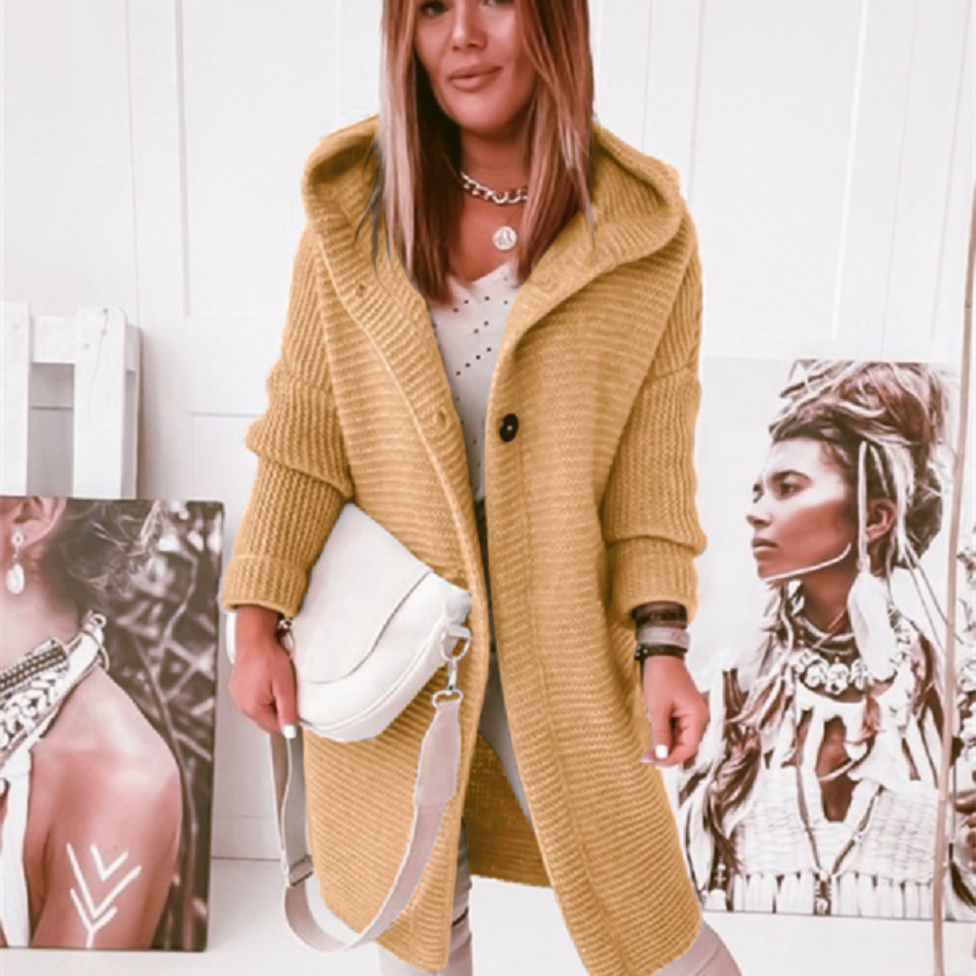 Cozy Hooded Knit Cardigan Coat