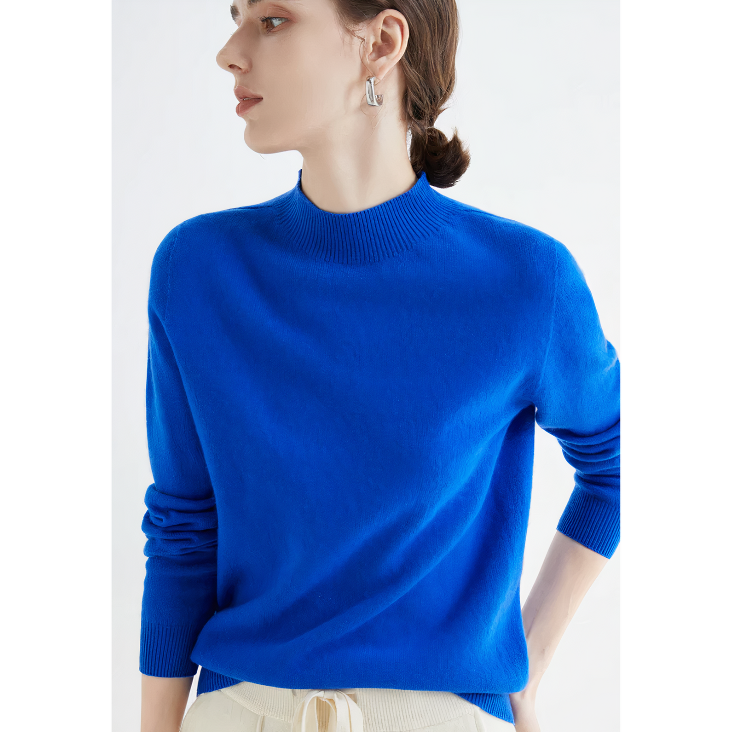 Cashmere Mock Neck Pullover Sweater