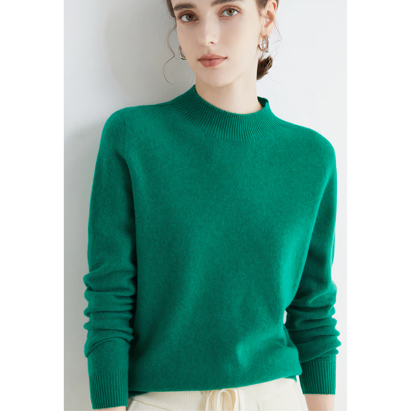 Cashmere Mock Neck Pullover Sweater