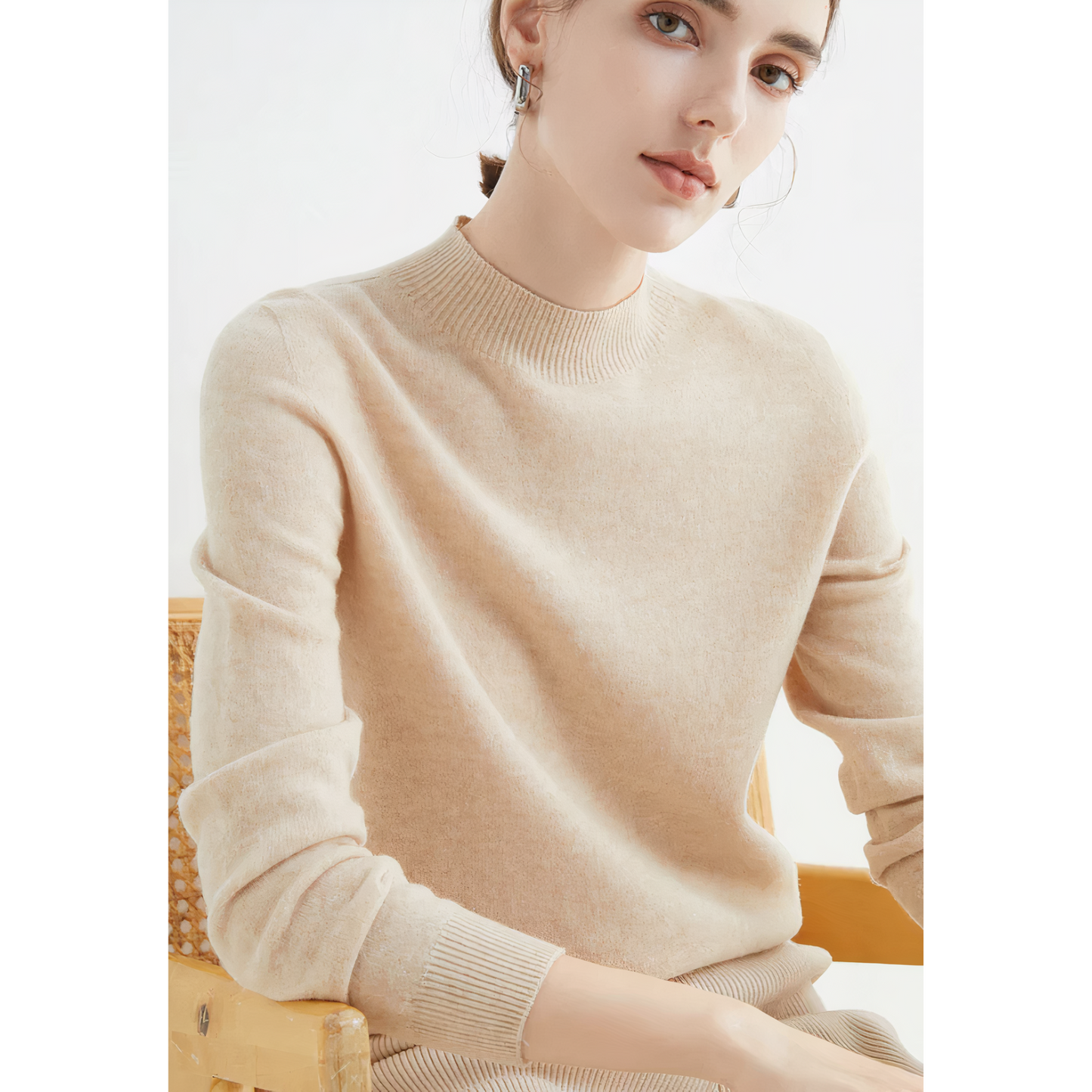 Cashmere Mock Neck Pullover Sweater