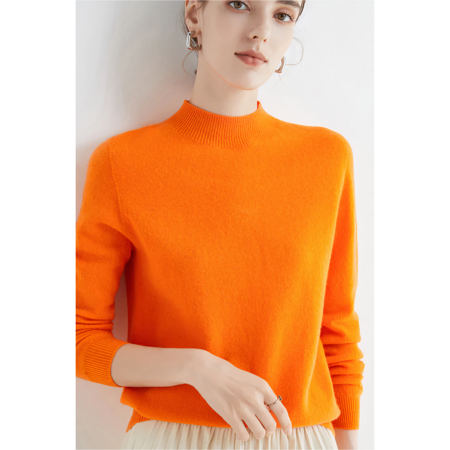 Cashmere Mock Neck Pullover Sweater