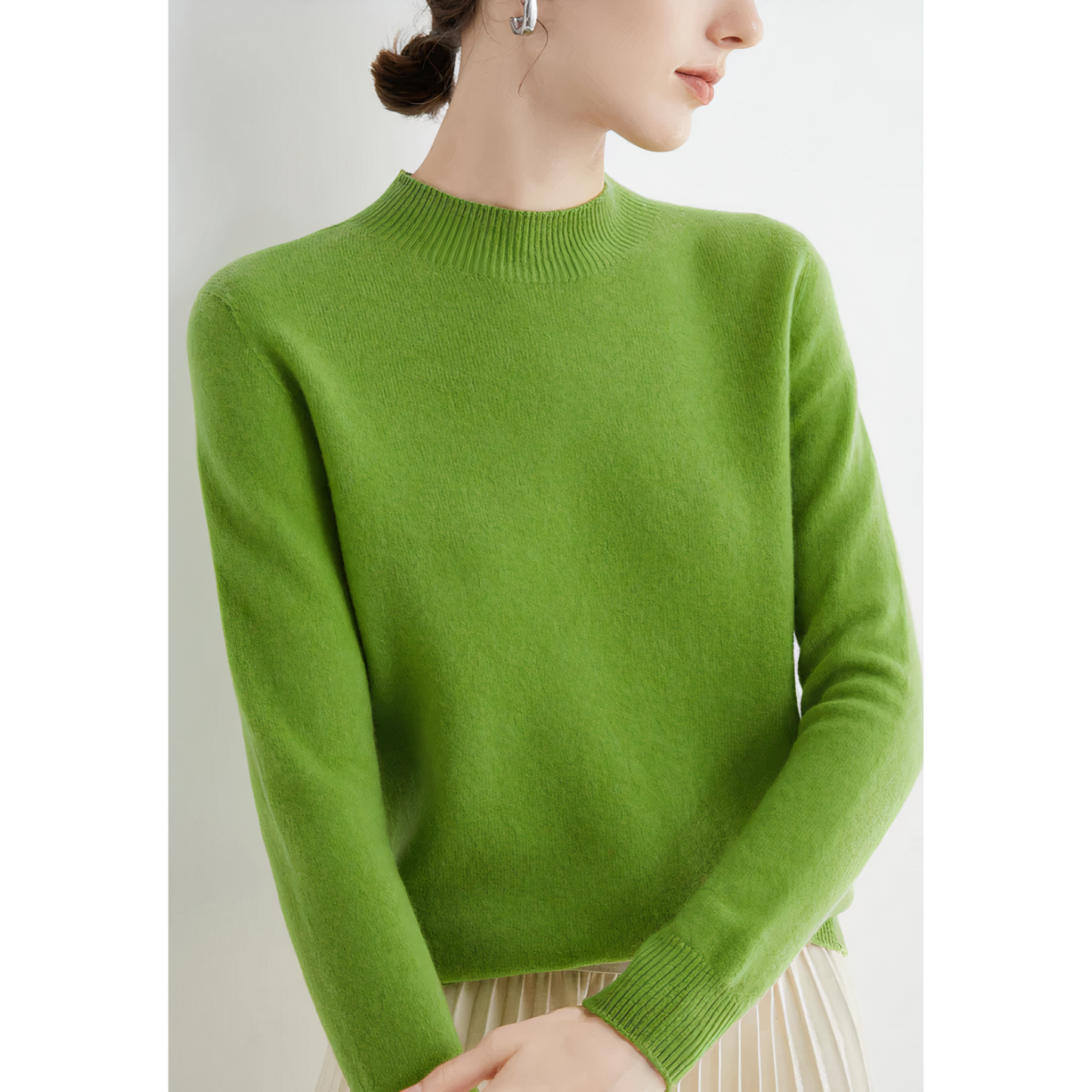 Cashmere Mock Neck Pullover Sweater