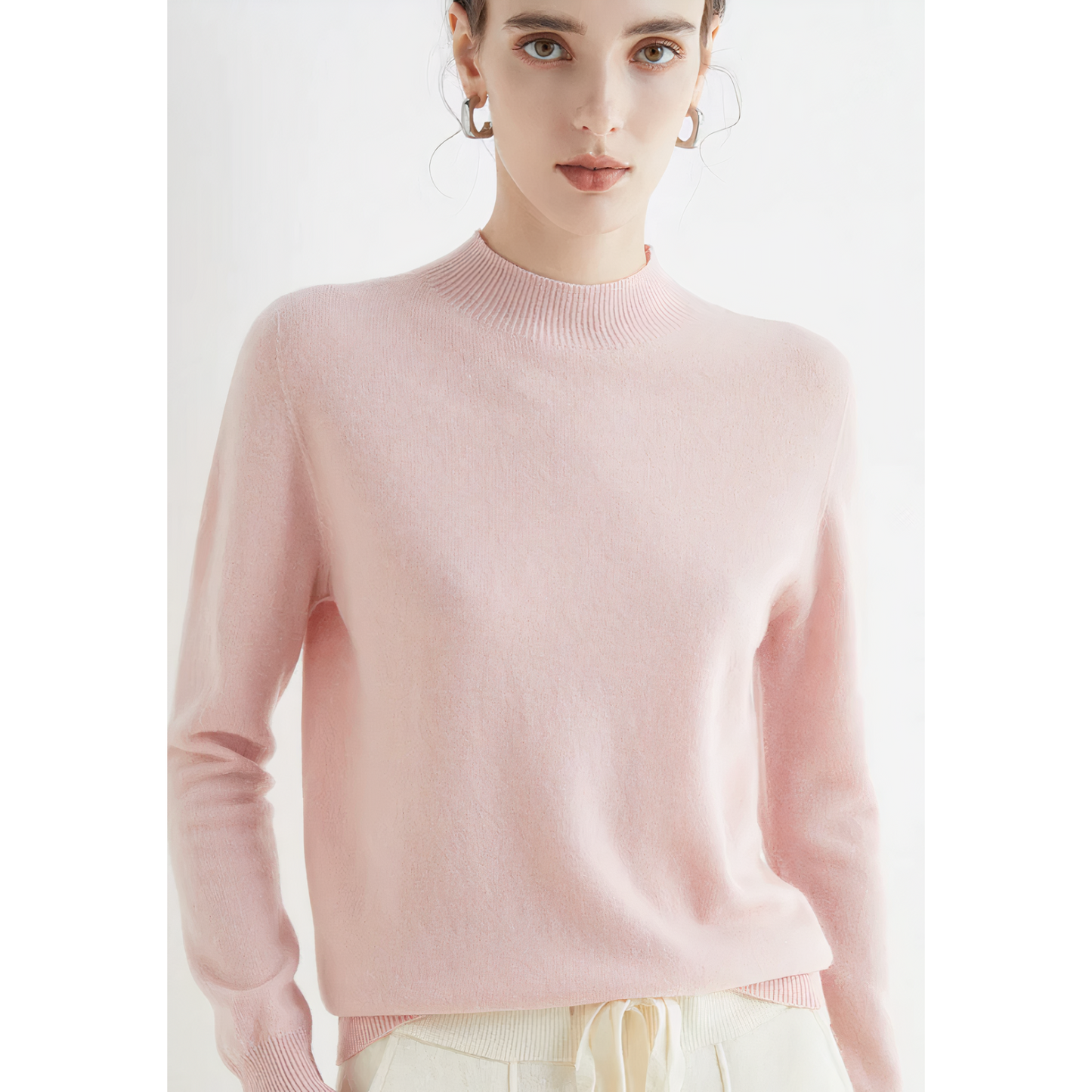 Cashmere Mock Neck Pullover Sweater