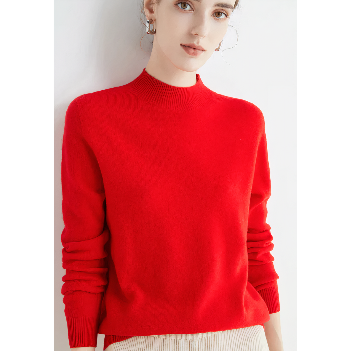 Cashmere Mock Neck Pullover Sweater