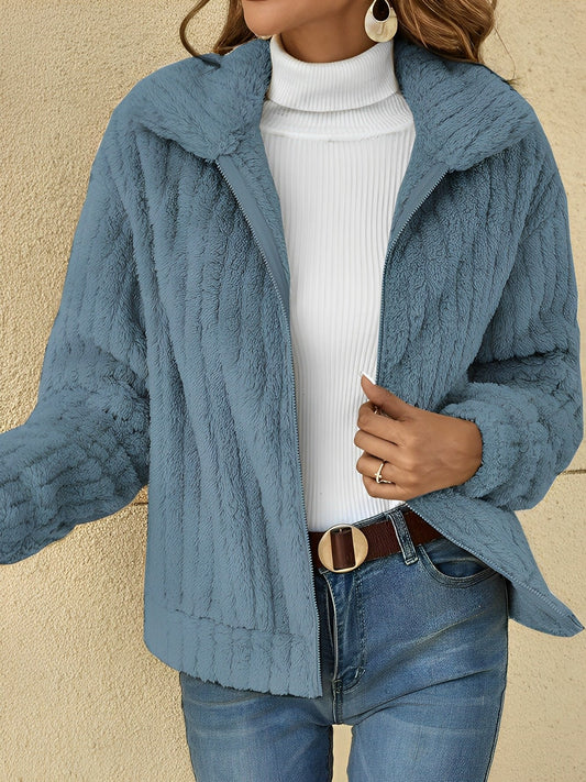 Women’s Fleece Jacket – Soft Textured Casual Outerwear