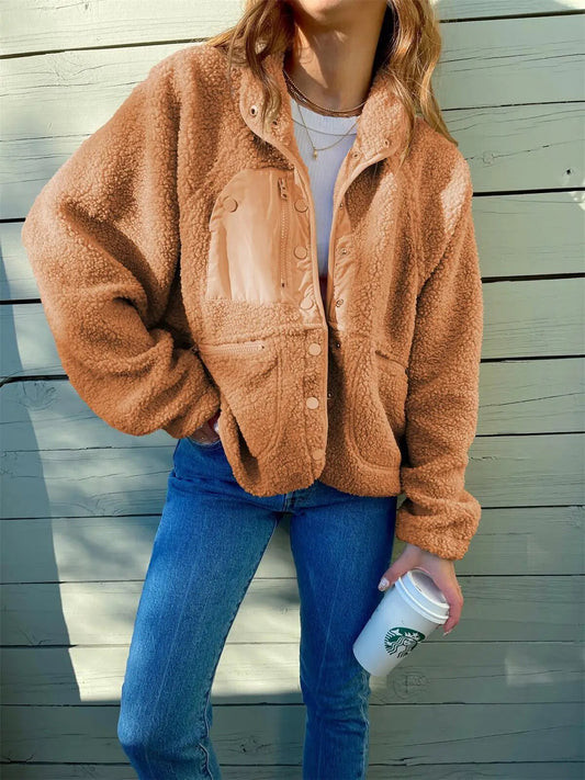 Fleece Sherpa Jacket with Pockets