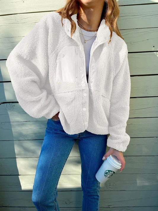 Fleece Sherpa Jacket with Pockets