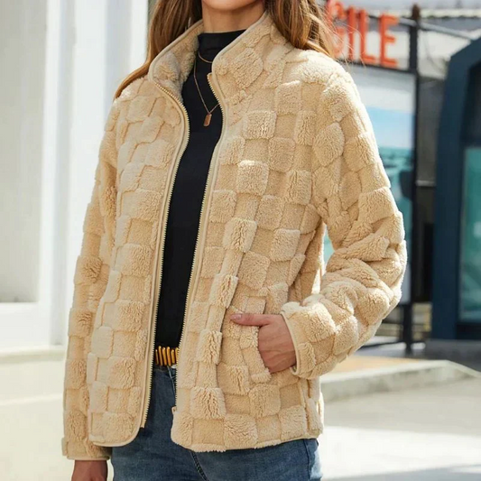 Textured Fleece Zip Jacket