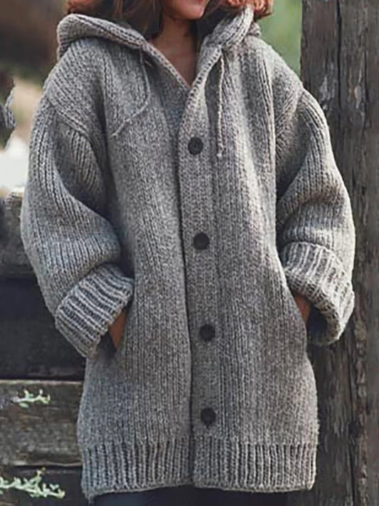 Women’s Knitted Hooded Sweater Coat