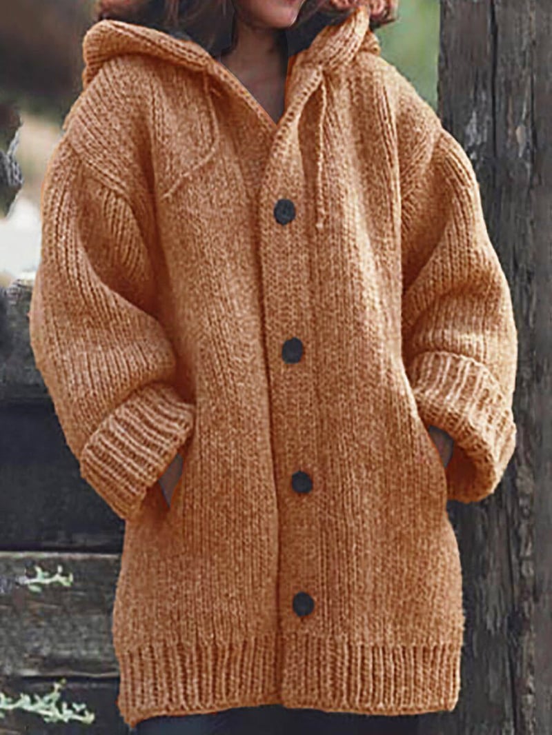 Women’s Knitted Hooded Sweater Coat