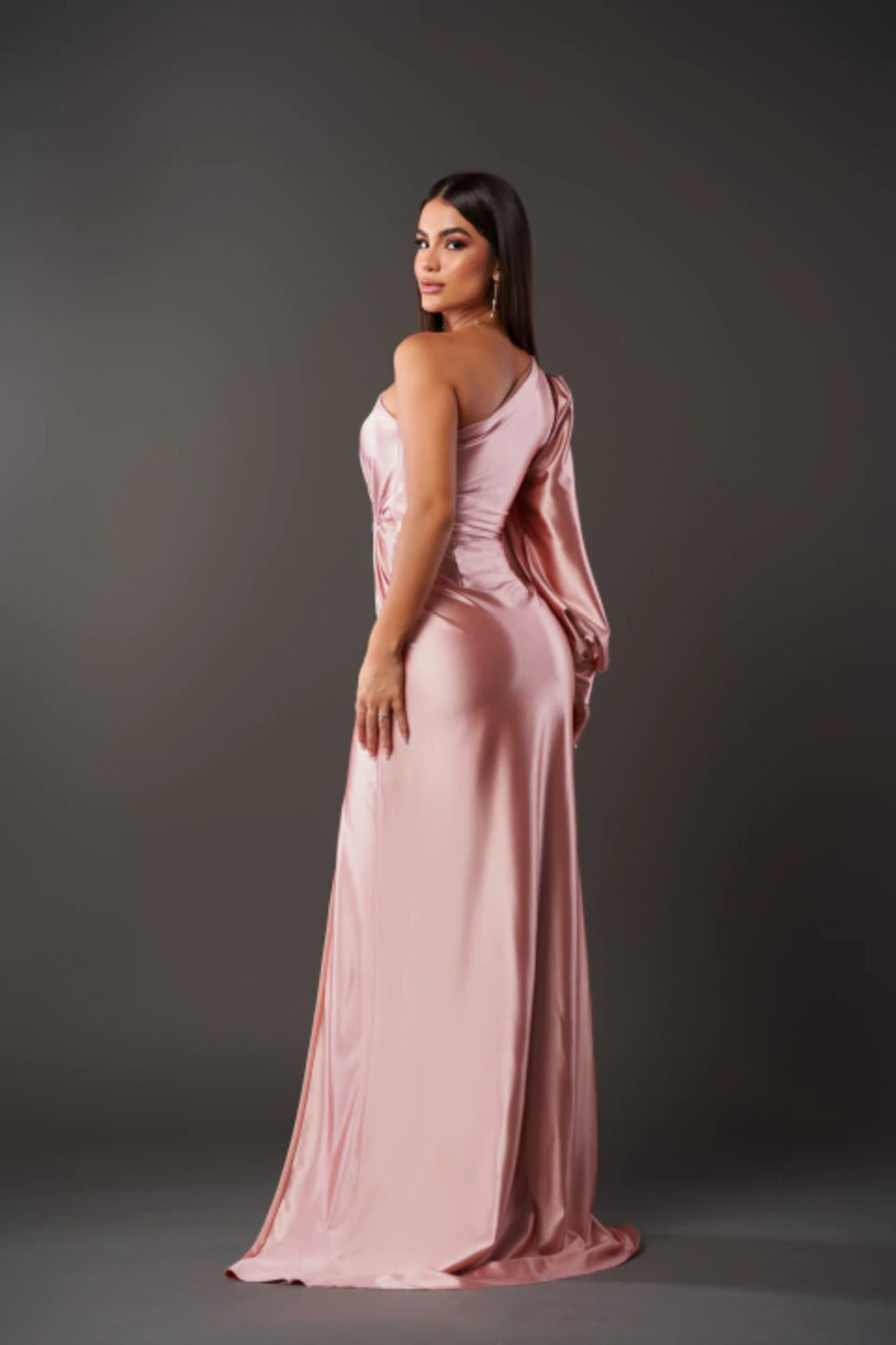 Satin One Shoulder Dress