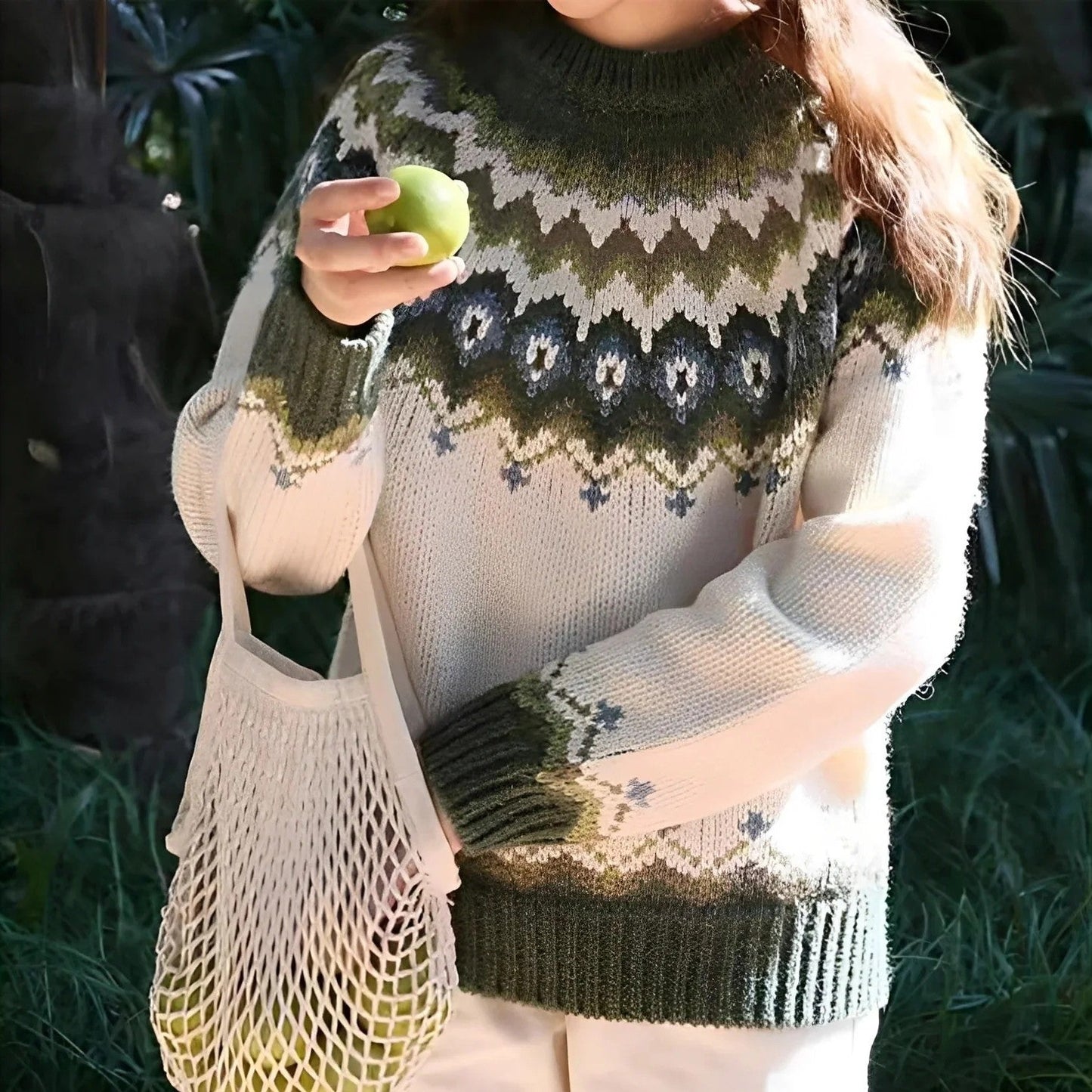 Fair Isle Knit Sweater for Women