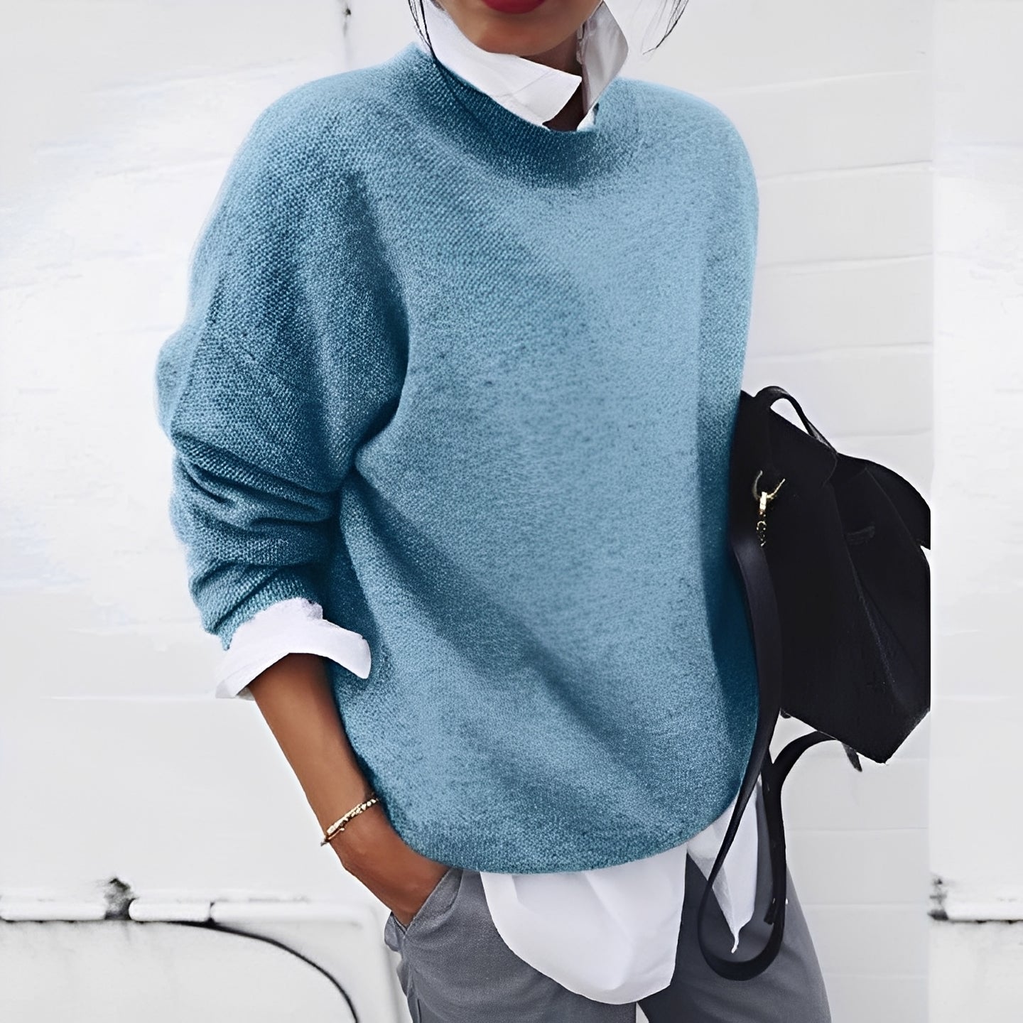 Wool Knit Crewneck Sweater